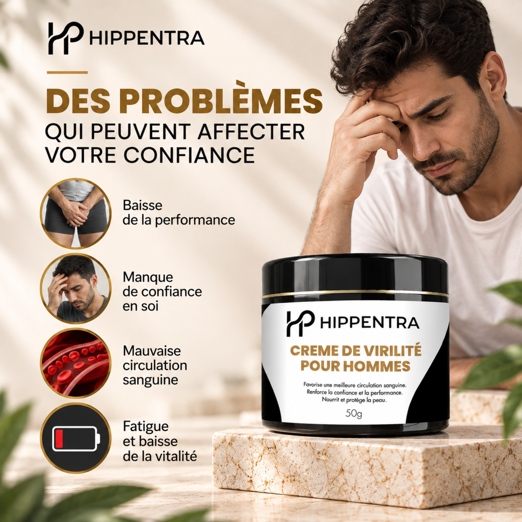 HIPPENTRA® Crème pour Hommes – Vitalité & Confort – 50 g
