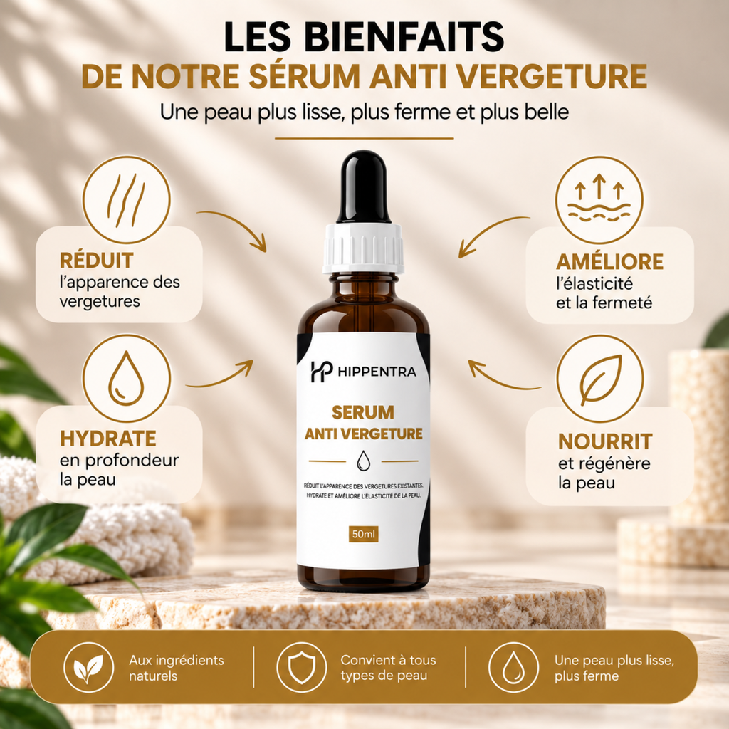 HIPPENTRA® Sérum Anti-Vergetures – Hydratation & Élasticité – 50 ml