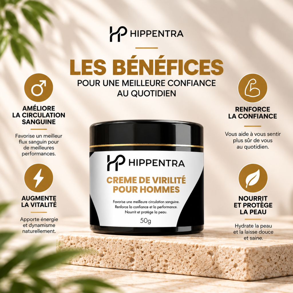 HIPPENTRA® Crème pour Hommes – Vitalité & Confort – 50 g