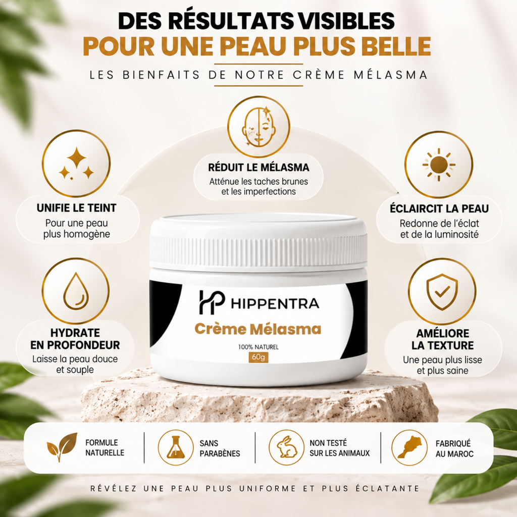 HIPPENTRA® Crème Mélasma – Soin Unifiant & Éclat – 60 g