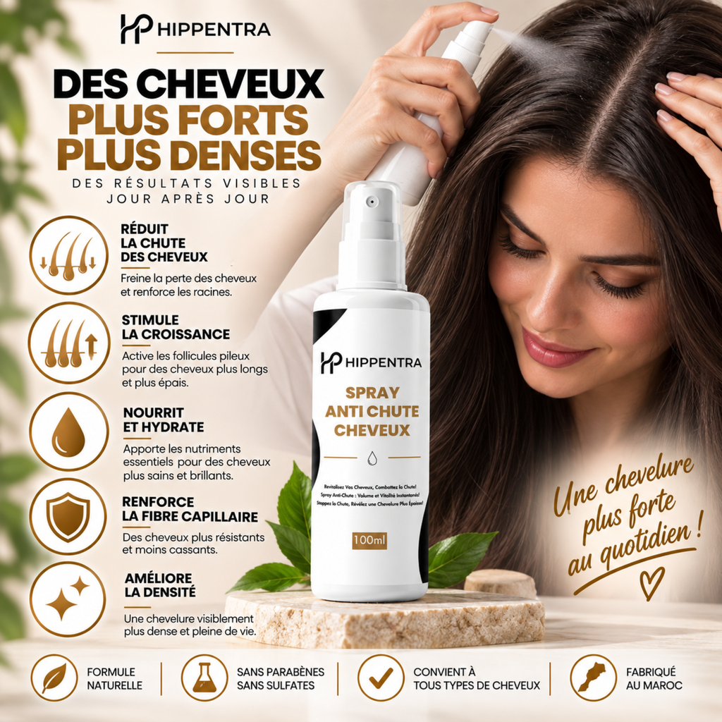 HIPPENTRA® Spray Capillaire Anti-Chute & Fortifiant – 100 ml