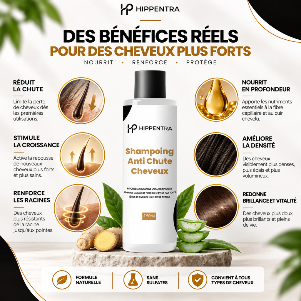 HIPPENTRA® Shampoing Anti-Chute & Fortifiant – 150 ml