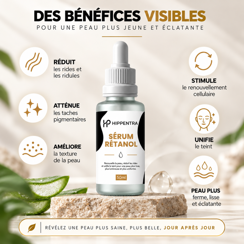 HIPPENTRA® Sérum Rétinol – Soin Anti-Âge & Éclat – 50 ml