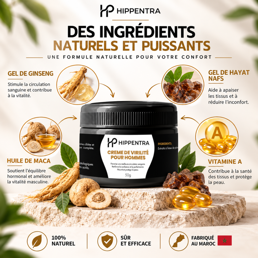 HIPPENTRA® Crème Soin & Confort Masculin – 50 g