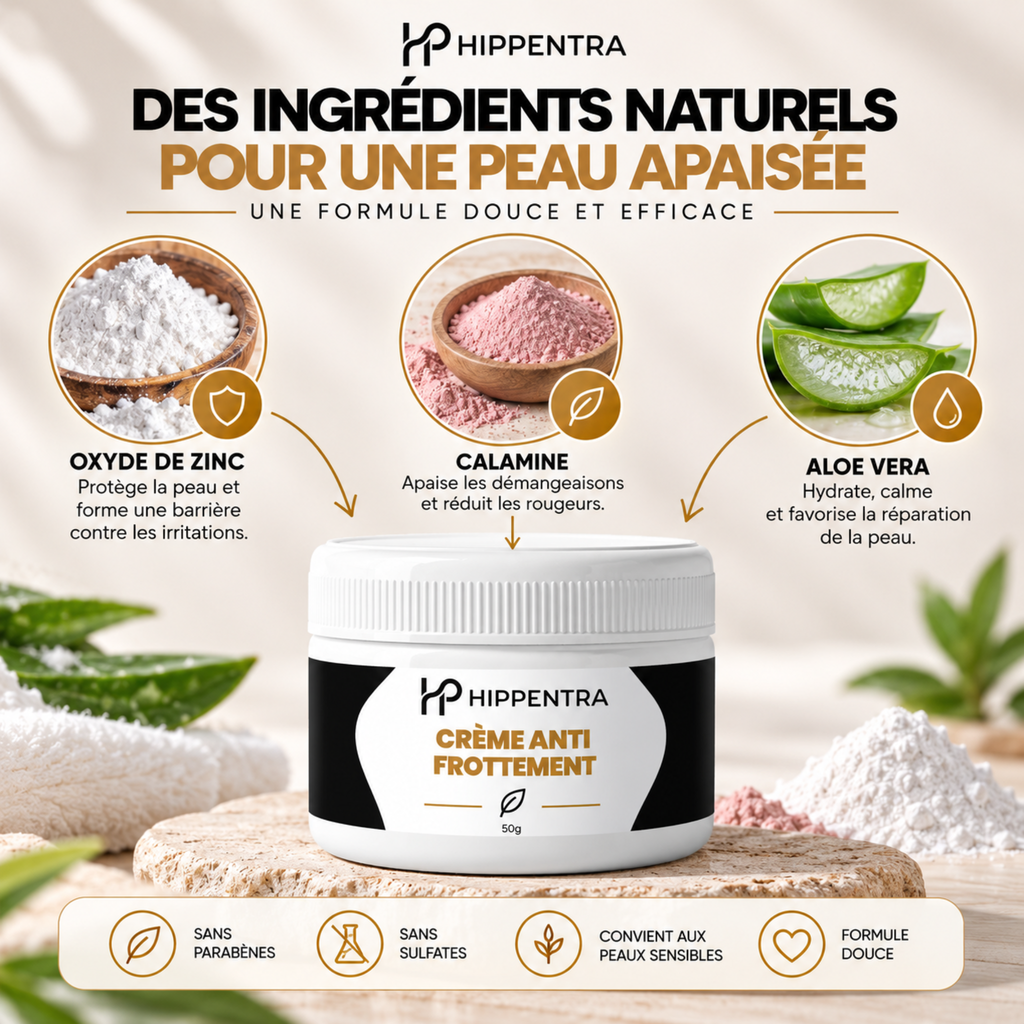 HIPPENTRA® Crème Anti-Frottement – Soin Apaisant & Protecteur – 50 g
