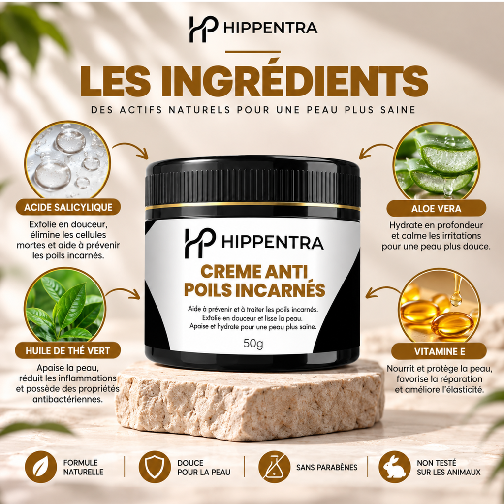 HIPPENTRA® Crème Anti-Poils Incarnés – 50 g