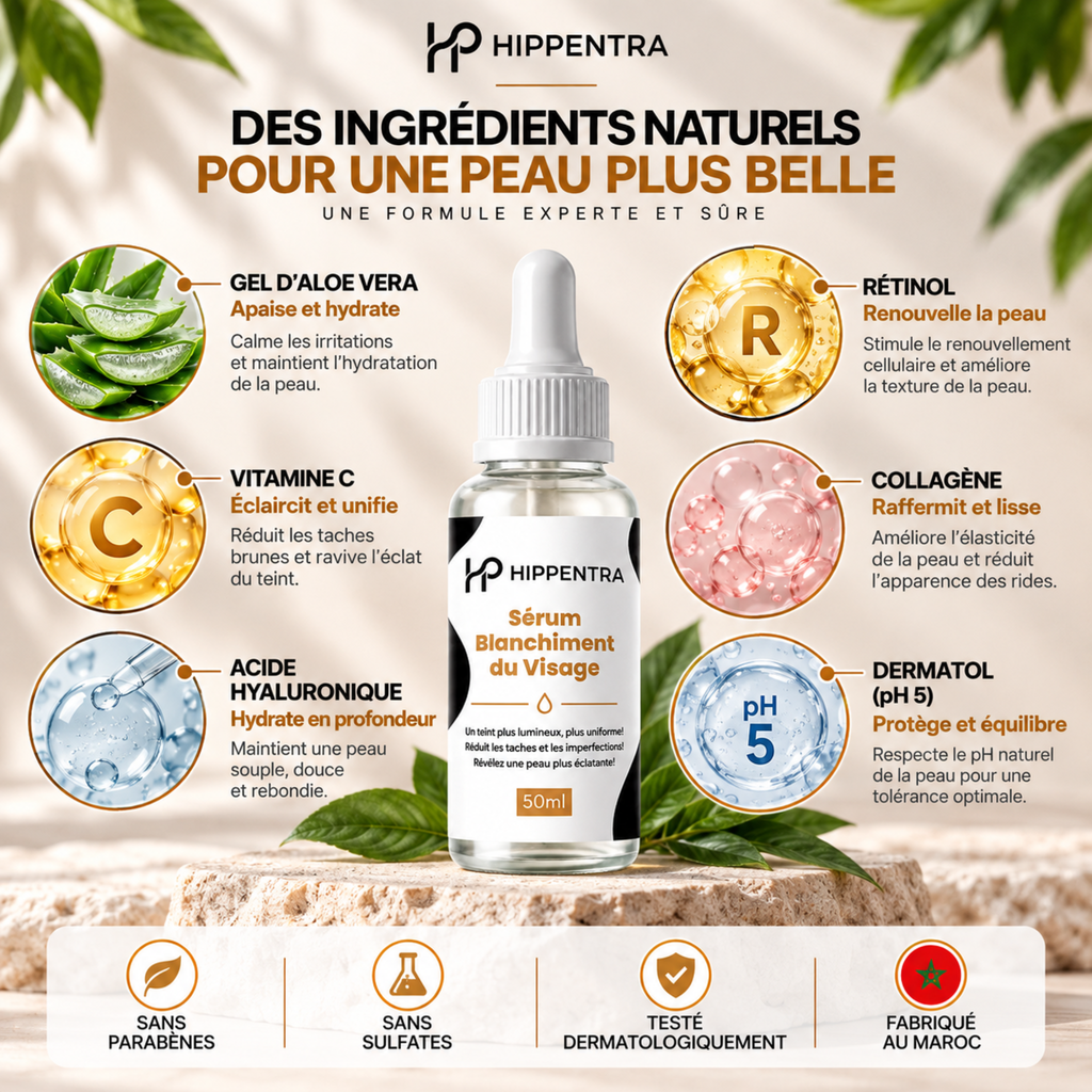 HIPPENTRA® Sérum Éclat & Uniformité du Visage – 50 ml