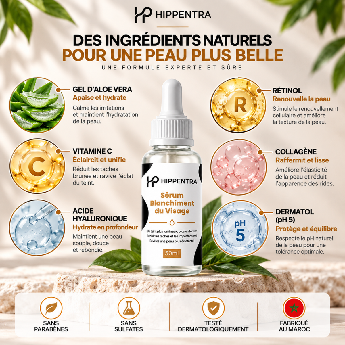 HIPPENTRA® Sérum Éclat & Uniformité du Visage – 50 ml