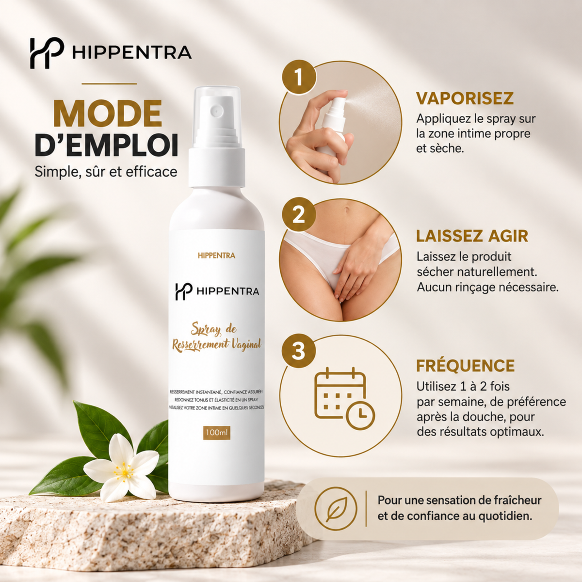 HIPPENTRA® Spray Soin & Confort Intime – 100 ml