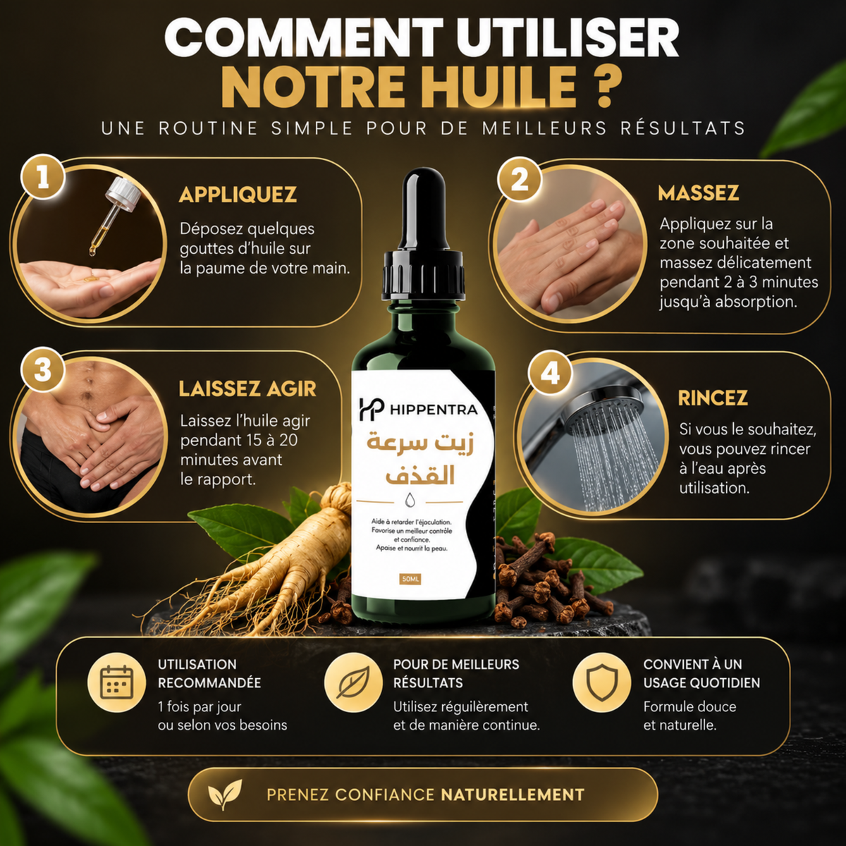 HIPPENTRA® Huile Intime – Soin Confort & Bien-être – 50 ml