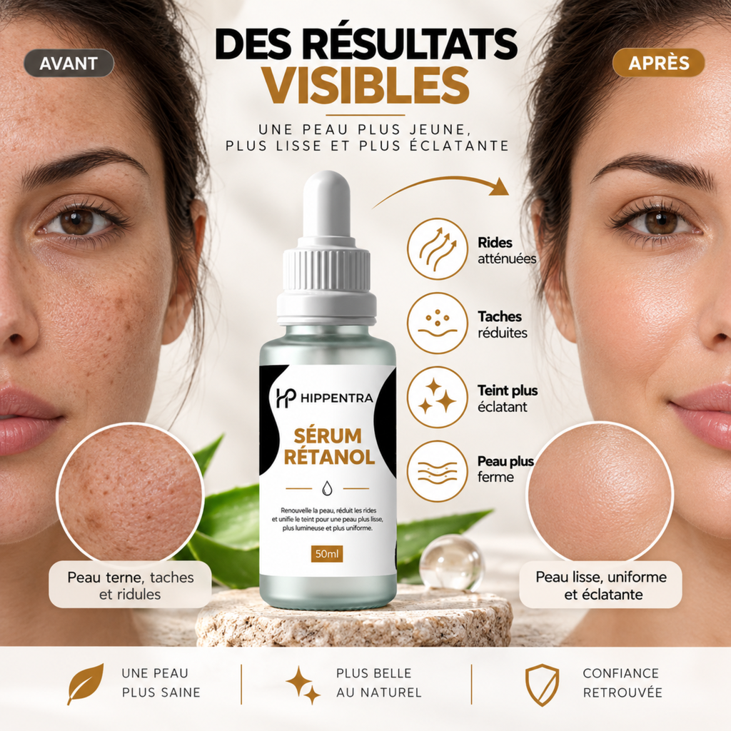 HIPPENTRA® Sérum Rétinol – Soin Anti-Âge & Éclat – 50 ml