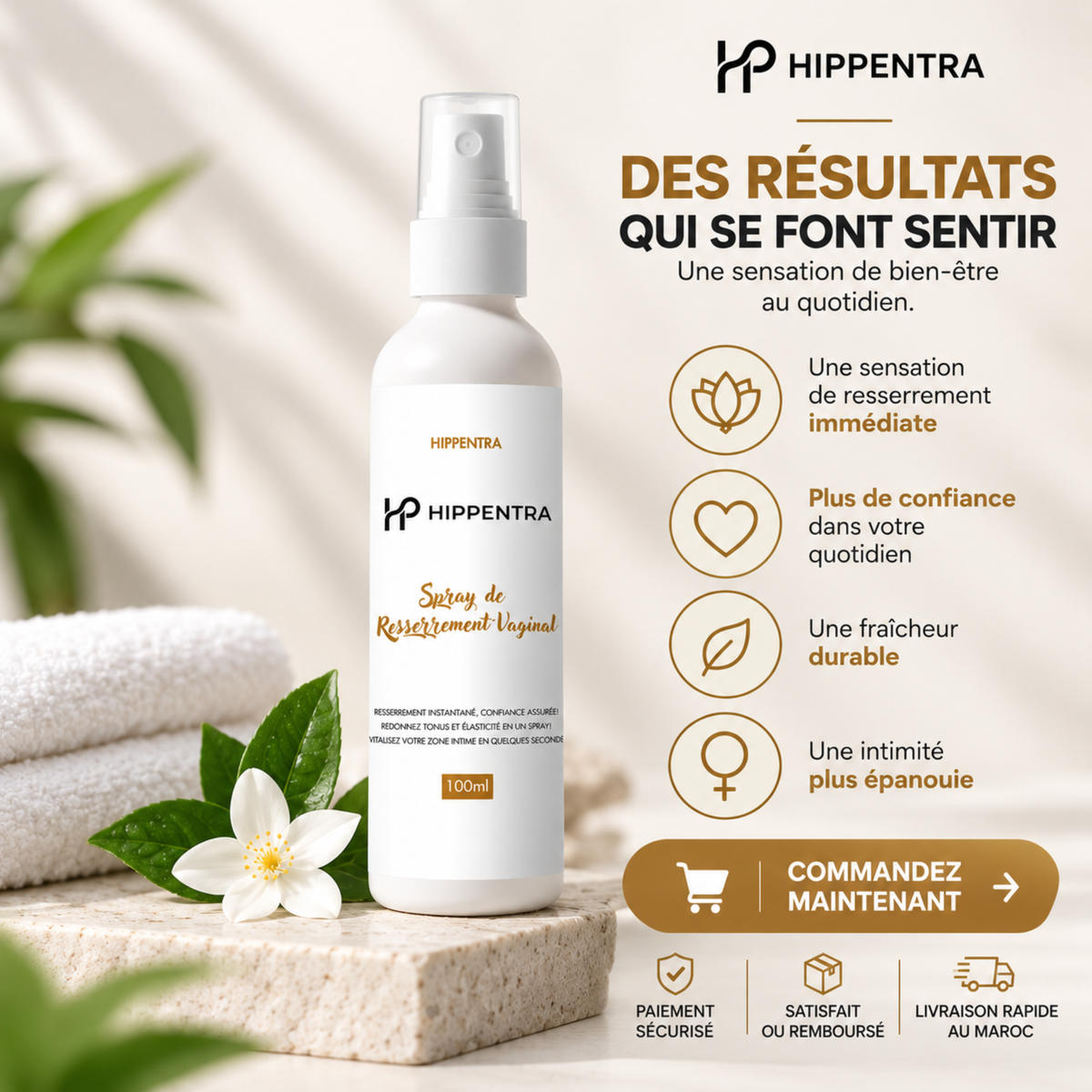 HIPPENTRA® Spray Soin & Confort Intime – 100 ml