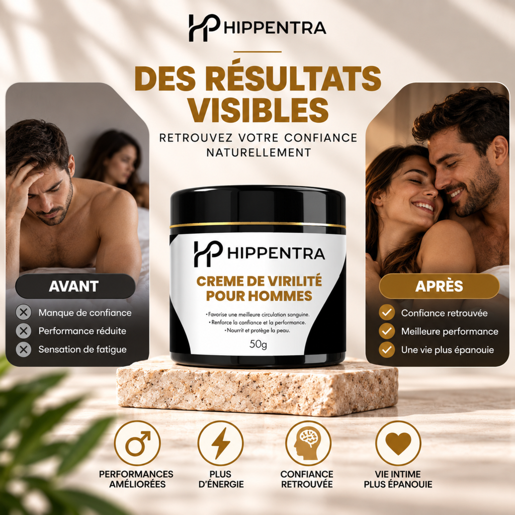 HIPPENTRA® Crème pour Hommes – Vitalité & Confort – 50 g