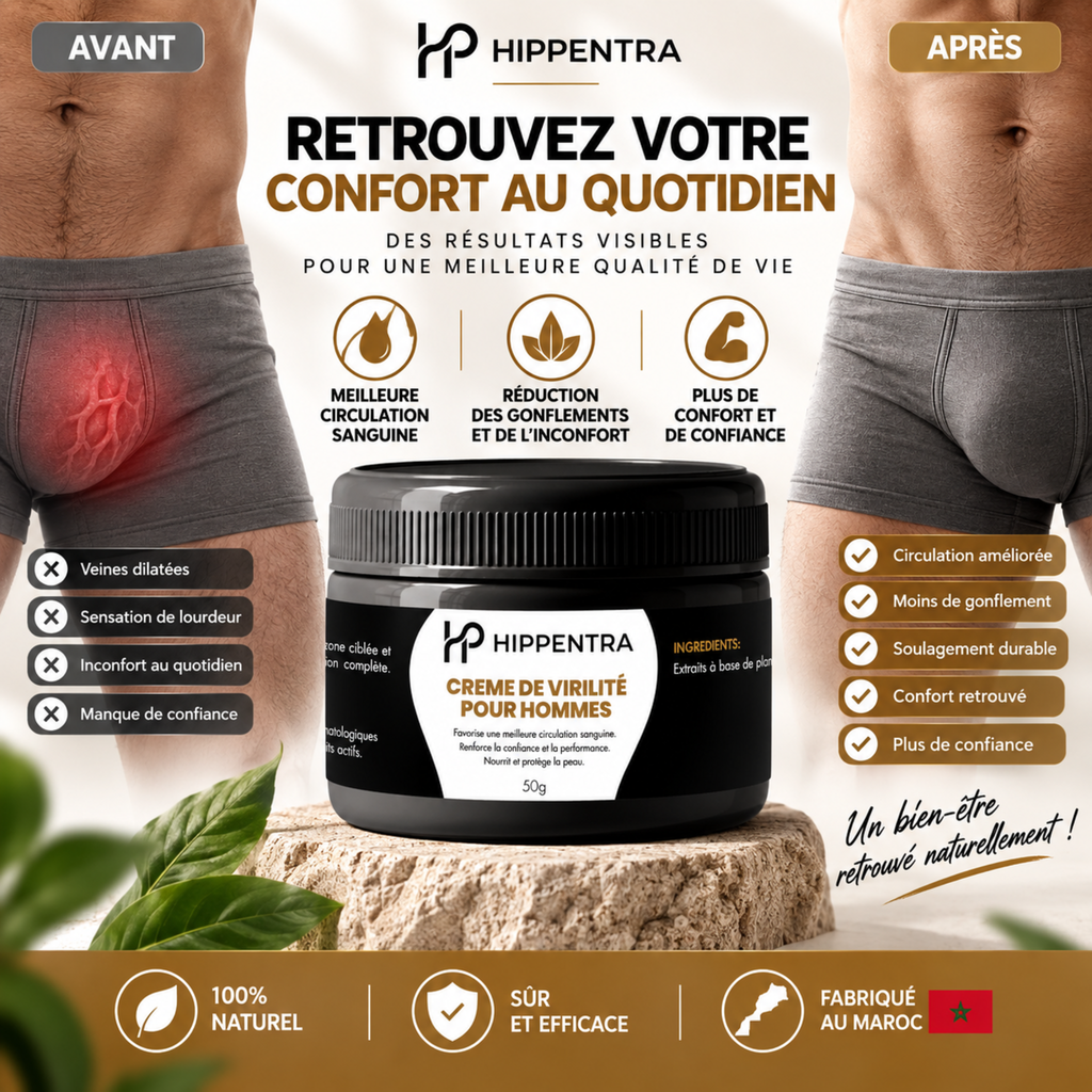 HIPPENTRA® Crème Soin & Confort Masculin – 50 g