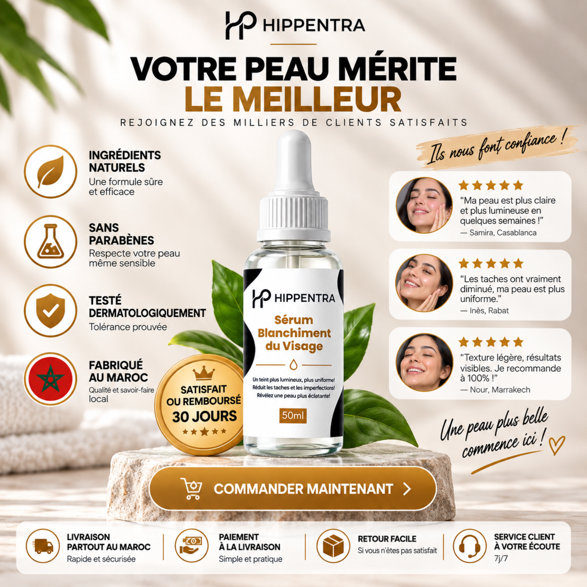 HIPPENTRA® Sérum Éclat & Uniformité du Visage – 50 ml