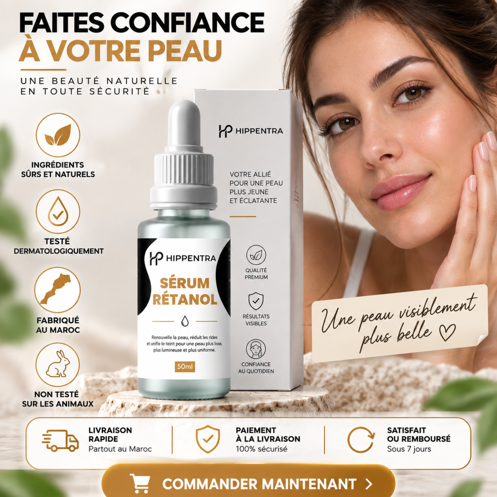 HIPPENTRA® Sérum Rétinol – Soin Anti-Âge & Éclat – 50 ml