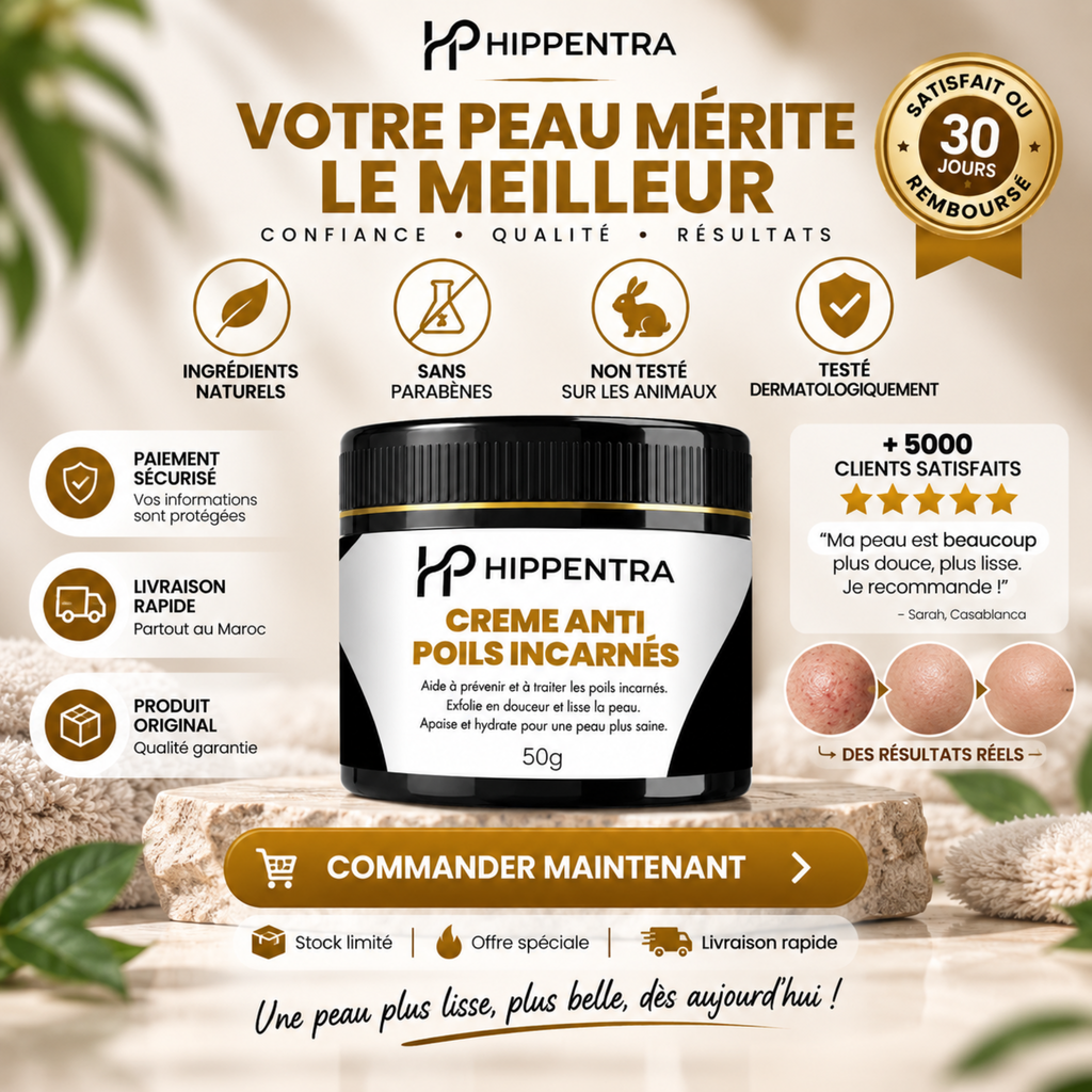 HIPPENTRA® Crème Anti-Poils Incarnés – 50 g