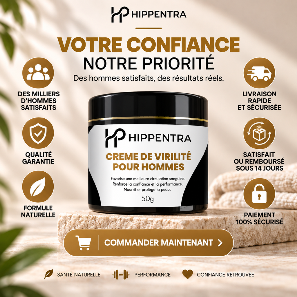 HIPPENTRA® Crème pour Hommes – Vitalité & Confort – 50 g